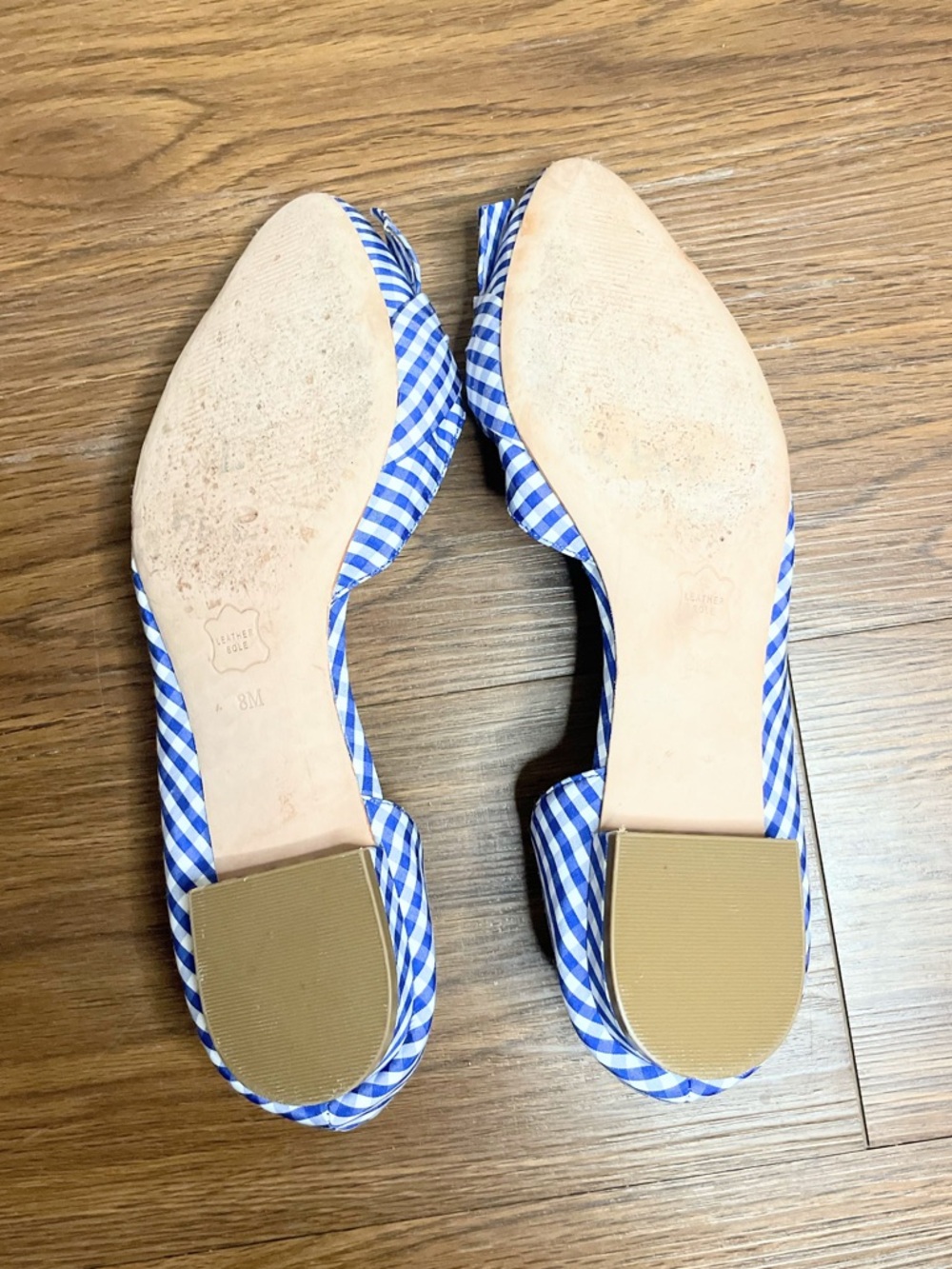 Talbots Gingham D’Orsay Bow Flats Coastal Grandmillennial Size 8 - Picture 9 of 11